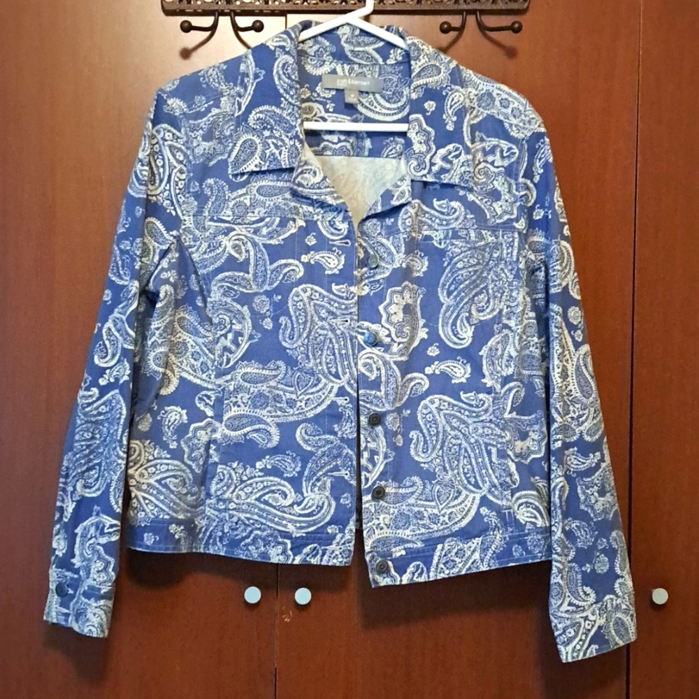 Blue Jean paisley Croft & barrow jacket, size 18